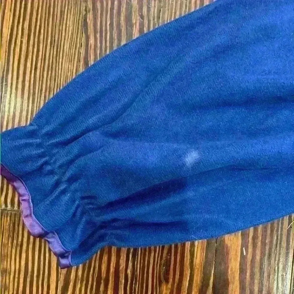 Vintage Helen Of Troy Blue Bibbed Nightgown Size Medium With Pockets - Picture 5 of 6